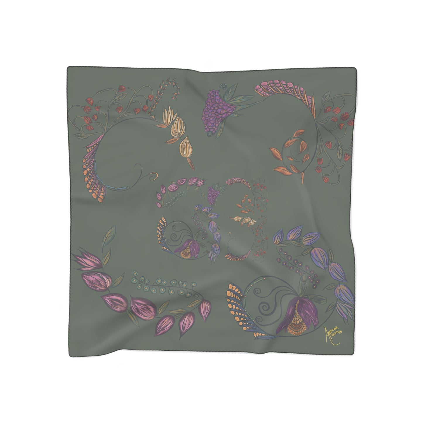 Wondrous Weeds Classic Chiffon Square Scarf