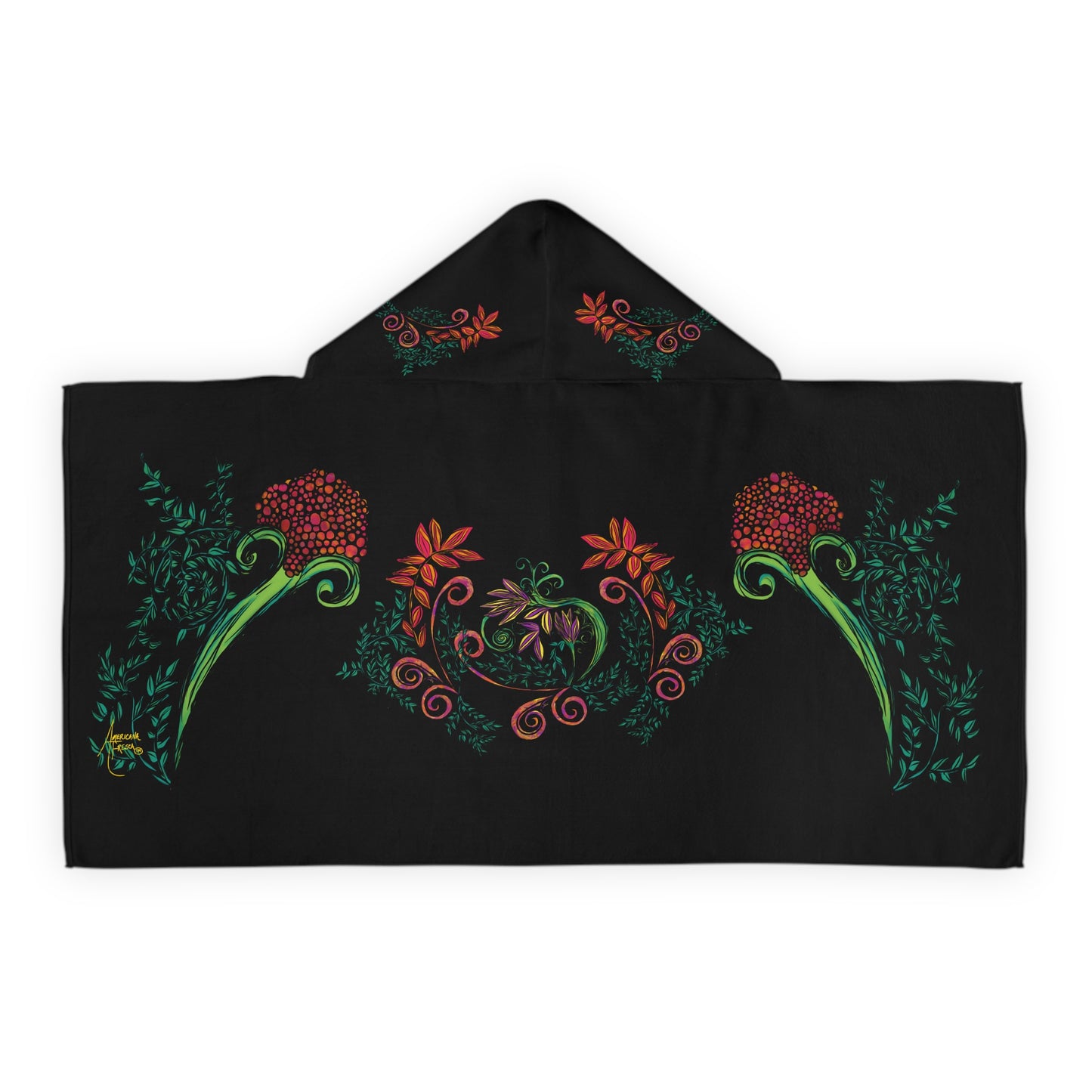 Flourished Fury Youth Hooded Towel