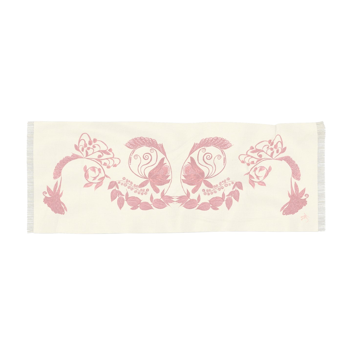 Cheery Cherry Chinoiserie Lightweight Scarf/Shawl