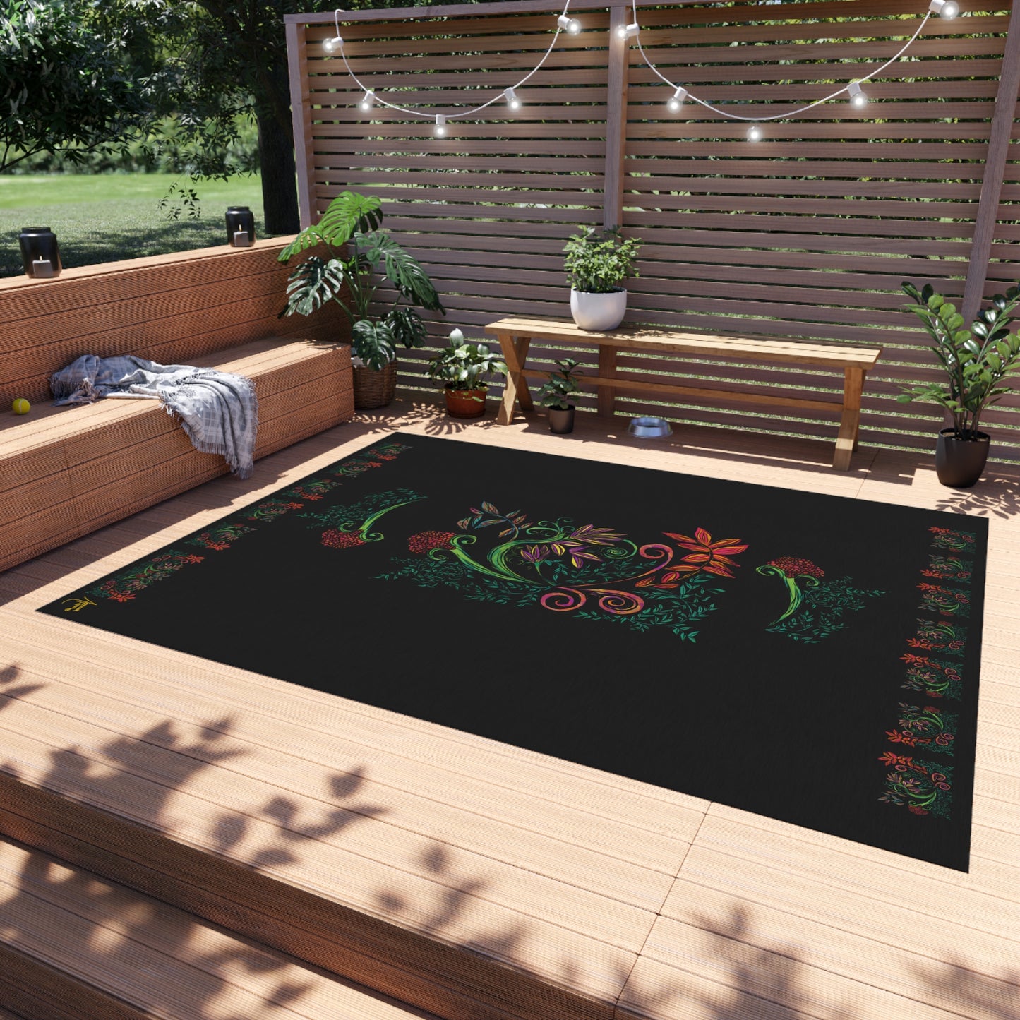 Flourished Fury Outdoor Rug