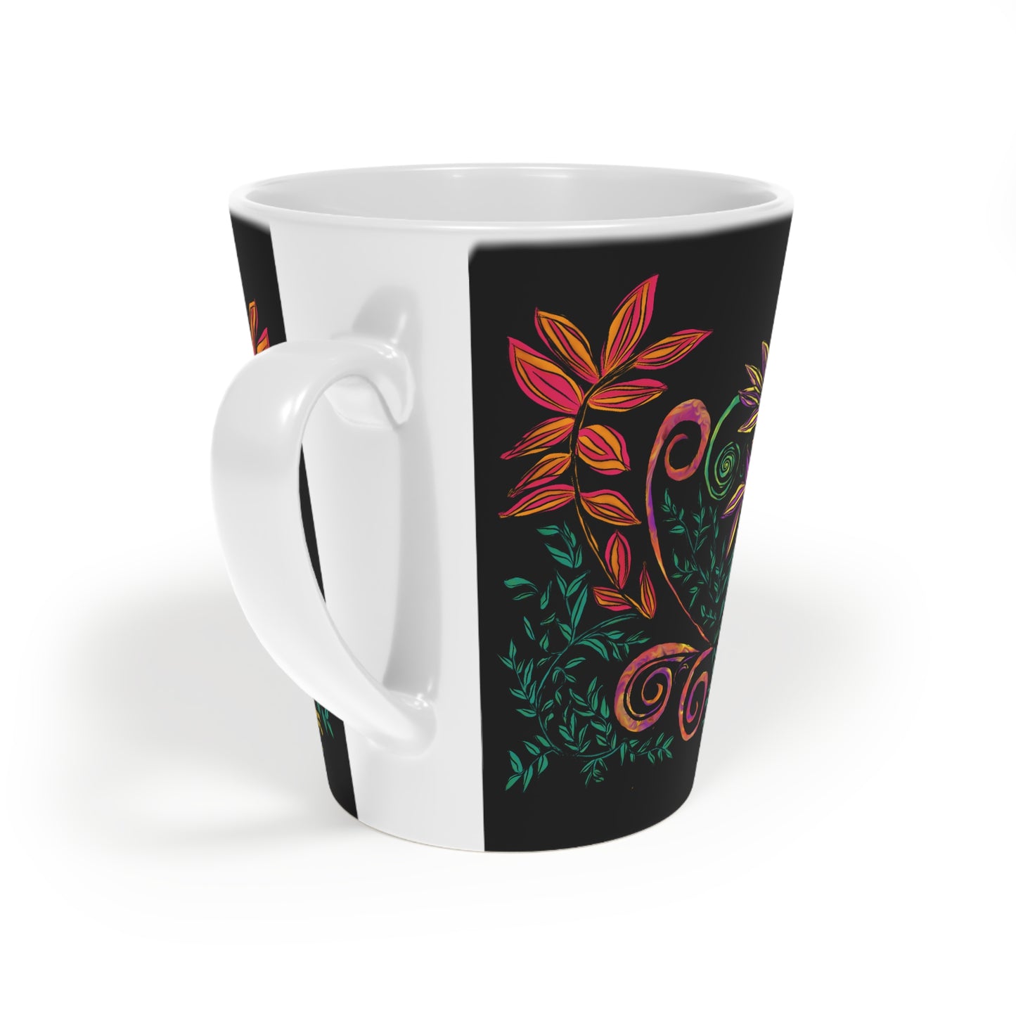 Flourished Fury Latte Mug, 12oz