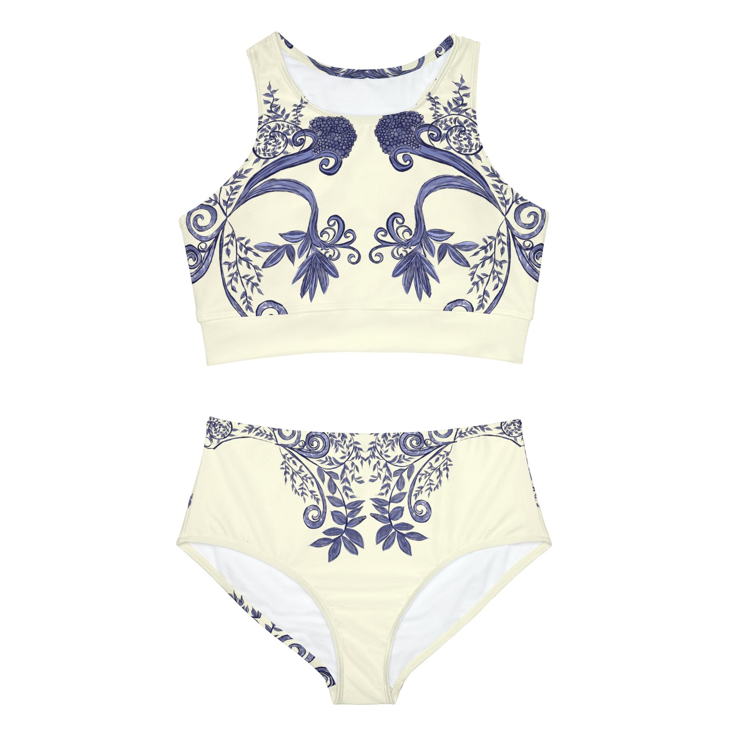 Botanical Blues Women's Sporty Bikini Set