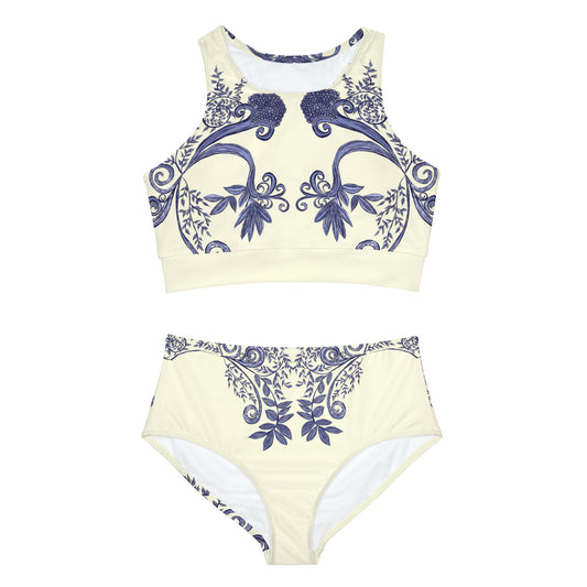 Botanical Blues Women's Sporty Bikini Set