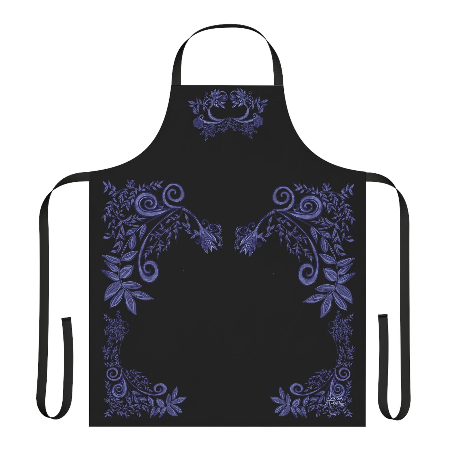 Midnight Botanical Blues Apron