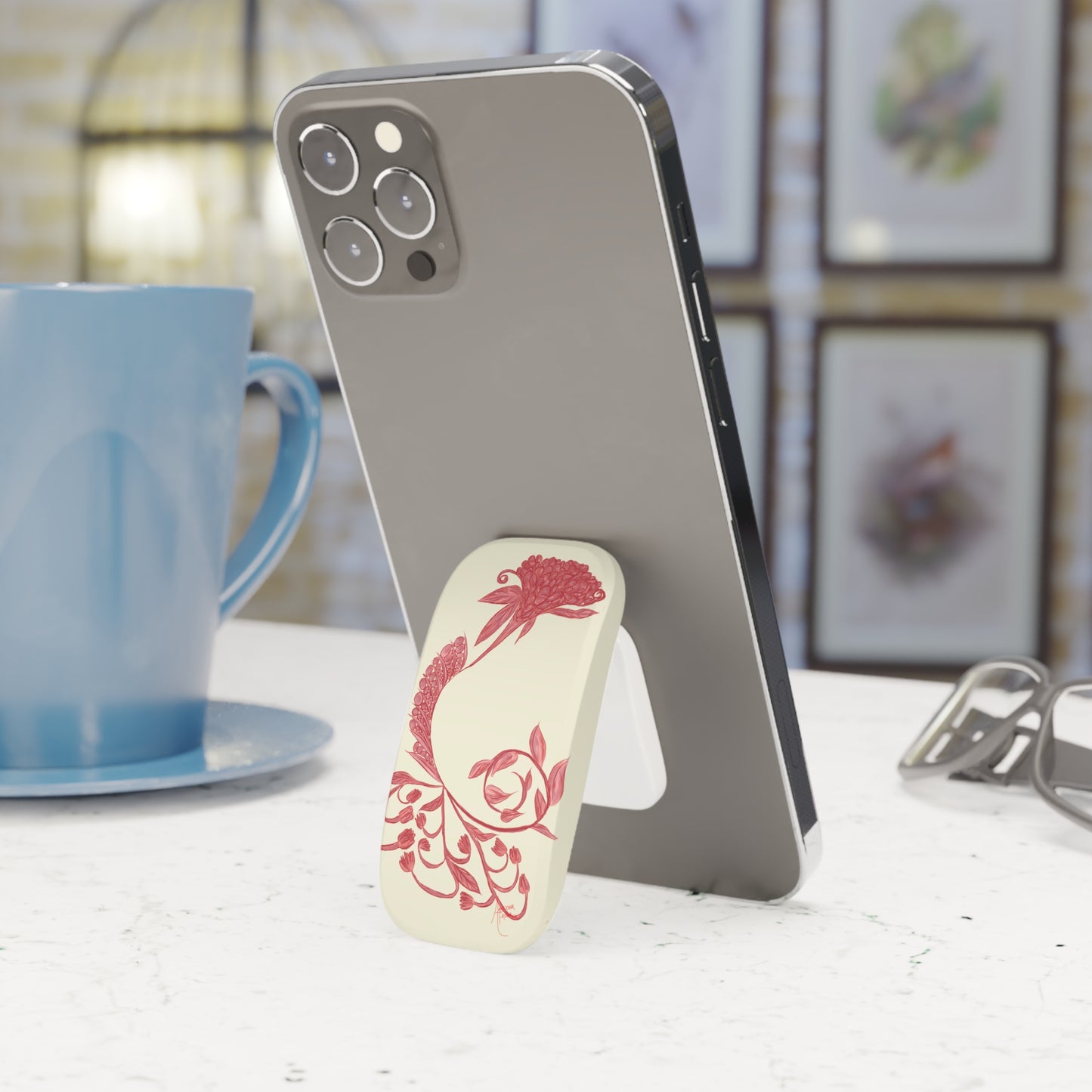 Cheery Cherry Chinoiserie Phone Click-On Grip