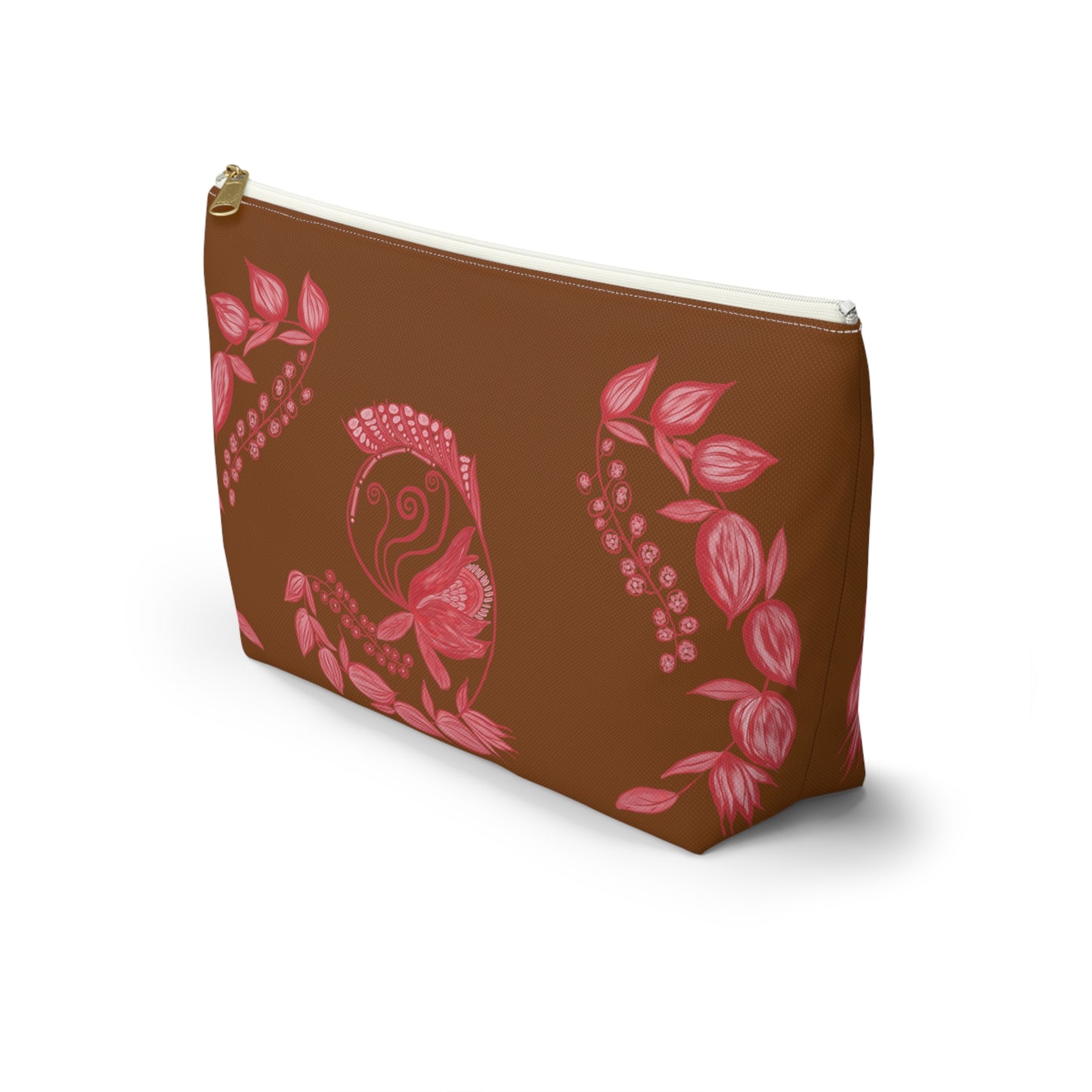 Chocolate Cherry Chinoiserie Accessory Pouch