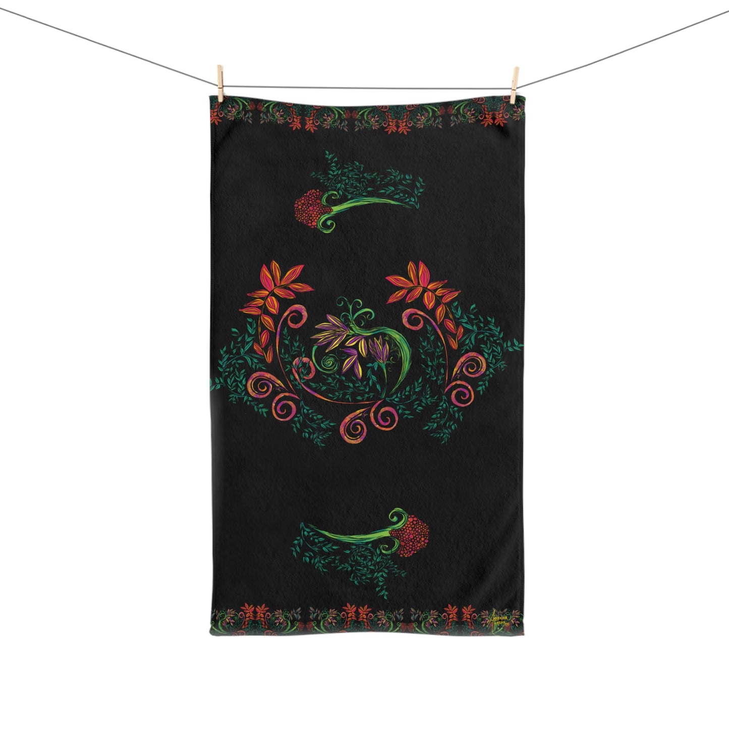 Flourished Fury Hand Towel