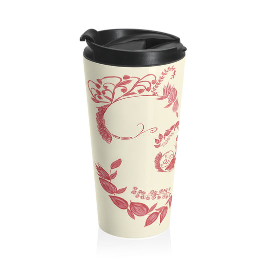 Cheery Cherry Chinoiserie Stainless Steel Travel Mug