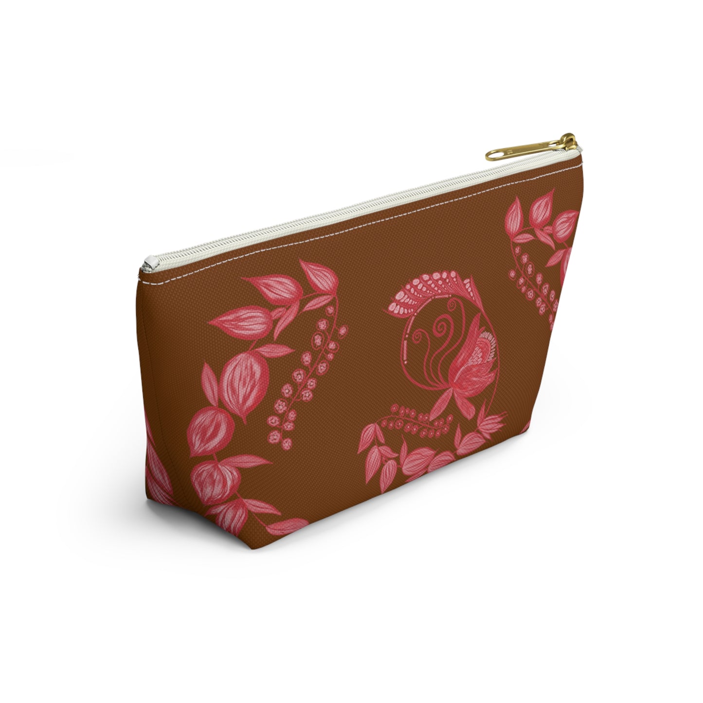 Chocolate Cherry Chinoiserie Accessory Pouch