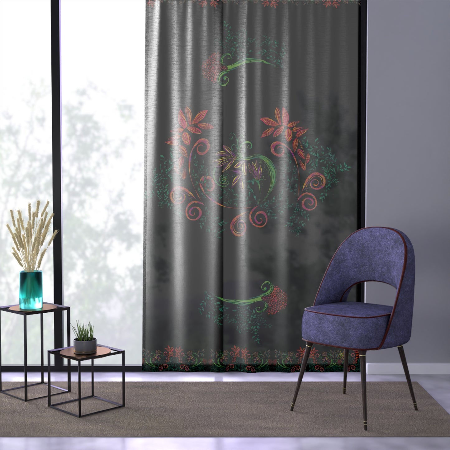 Flourished Fury Window Curtain