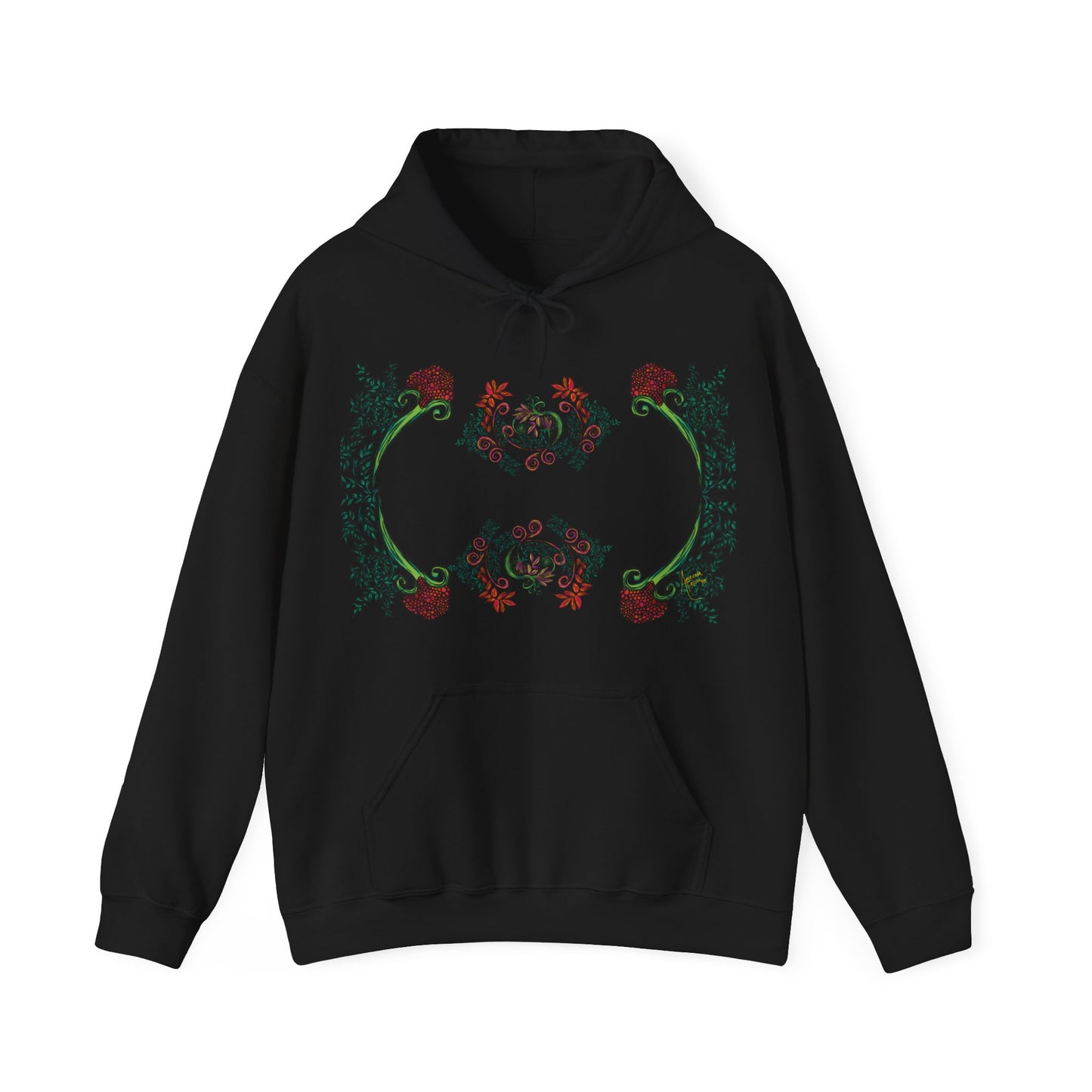 Flourished Fury Heavy Blend™ Hooded Sweatshirt Unisex