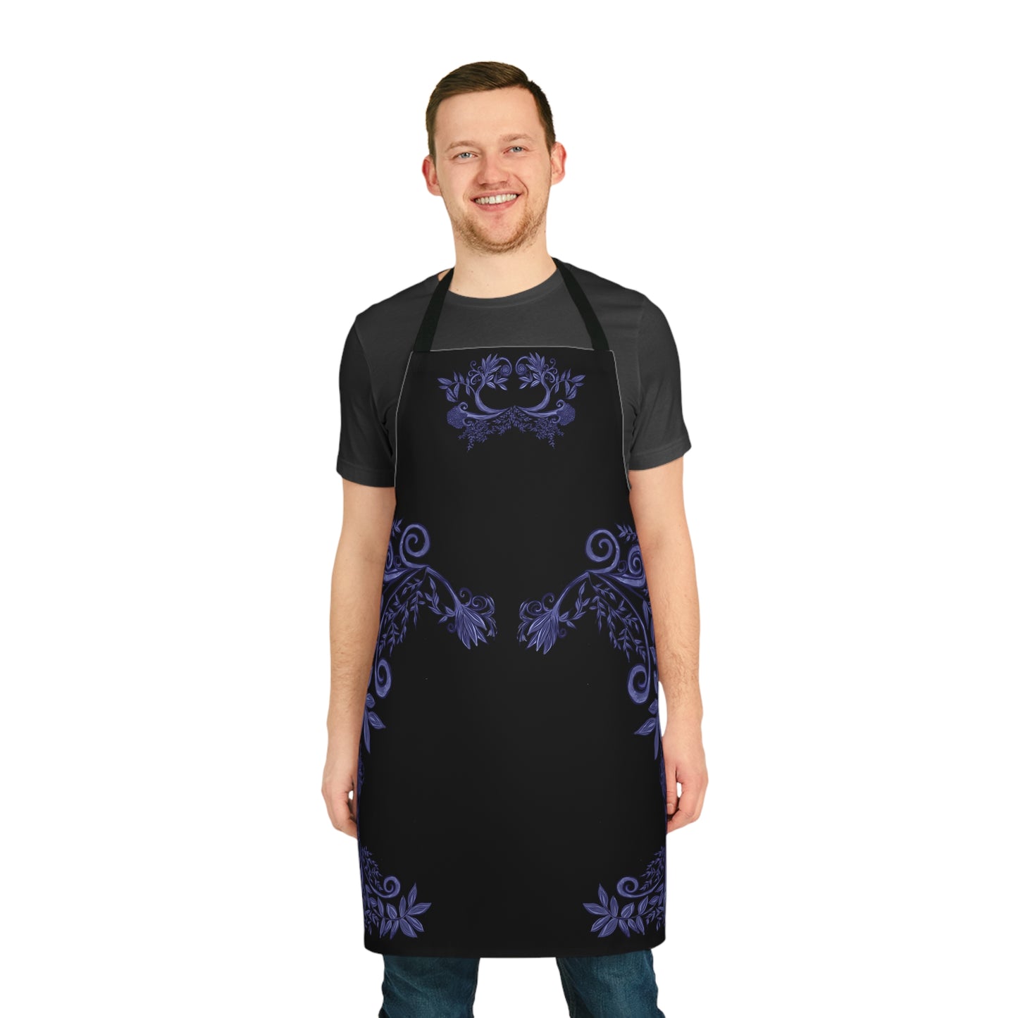 Midnight Botanical Blues Apron