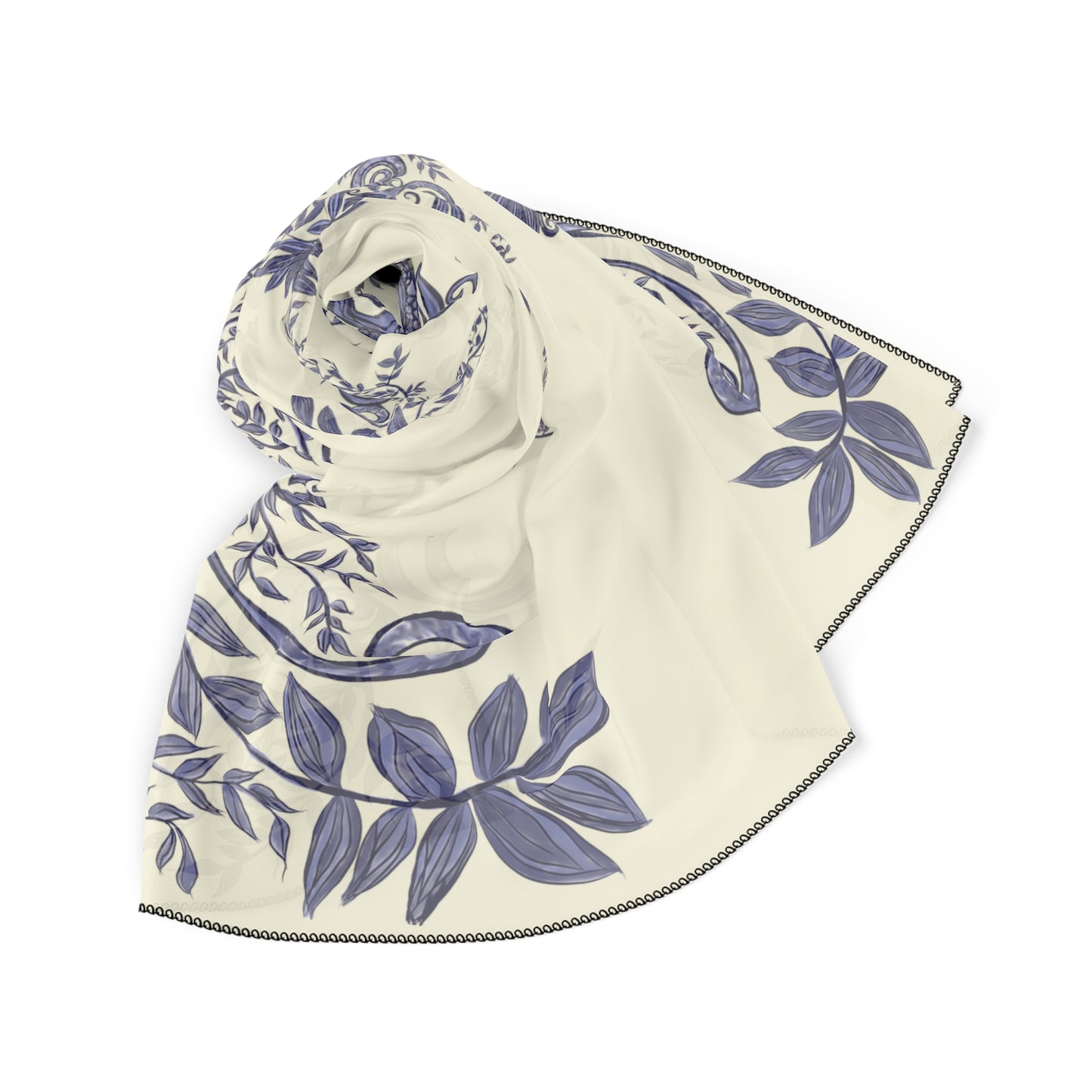 Botanical Blues Classic Square Chiffon Scarf