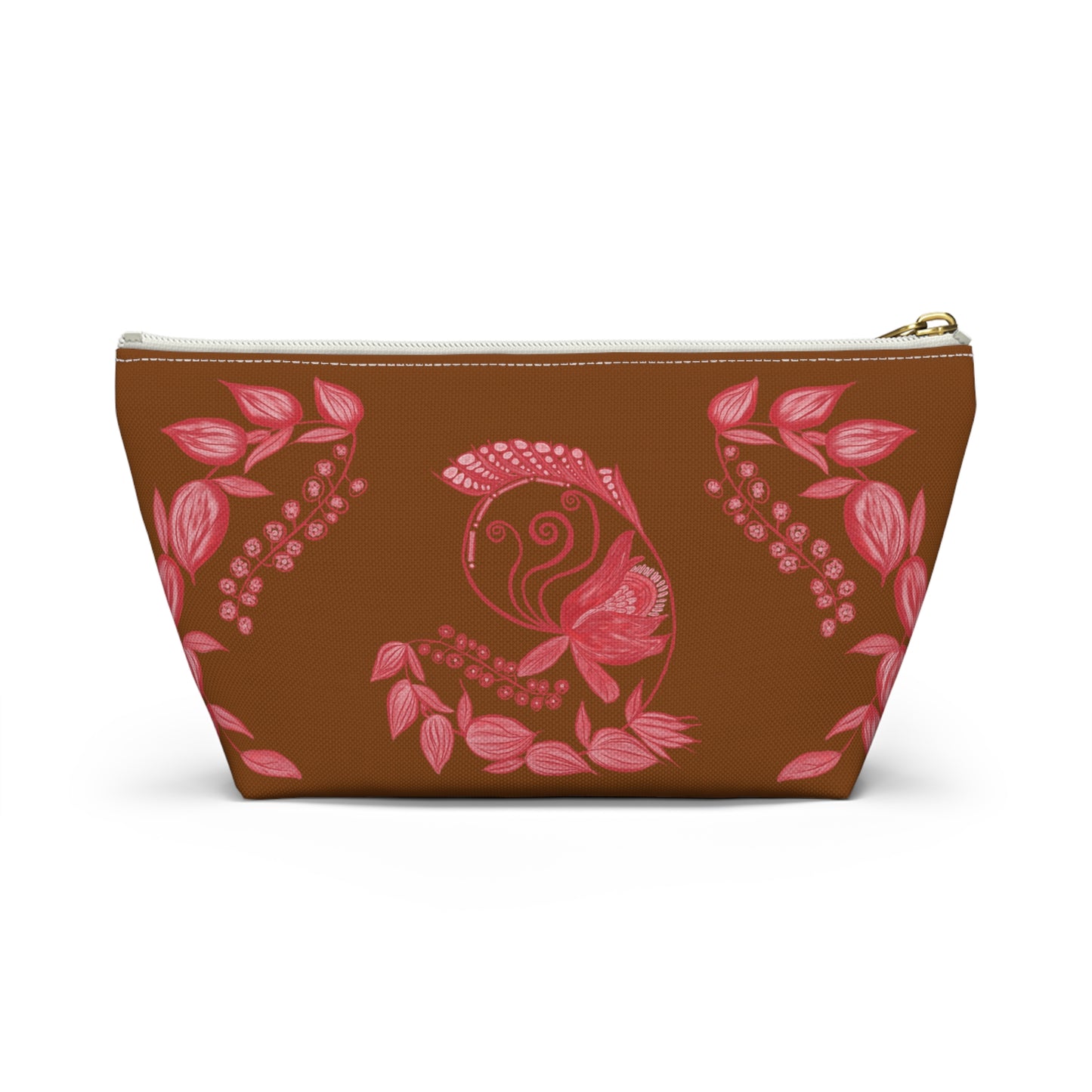 Chocolate Cherry Chinoiserie Accessory Pouch