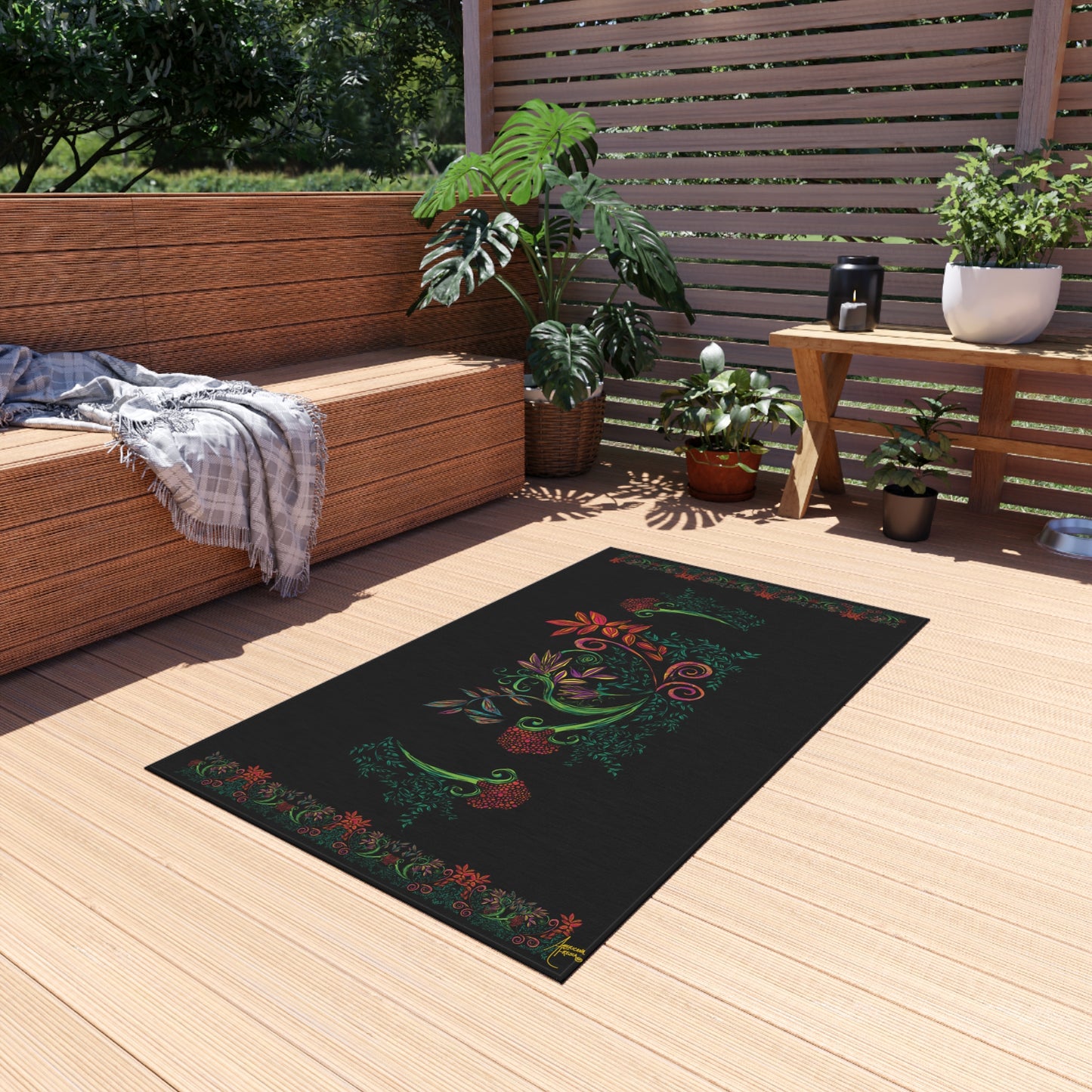 Flourished Fury Outdoor Rug