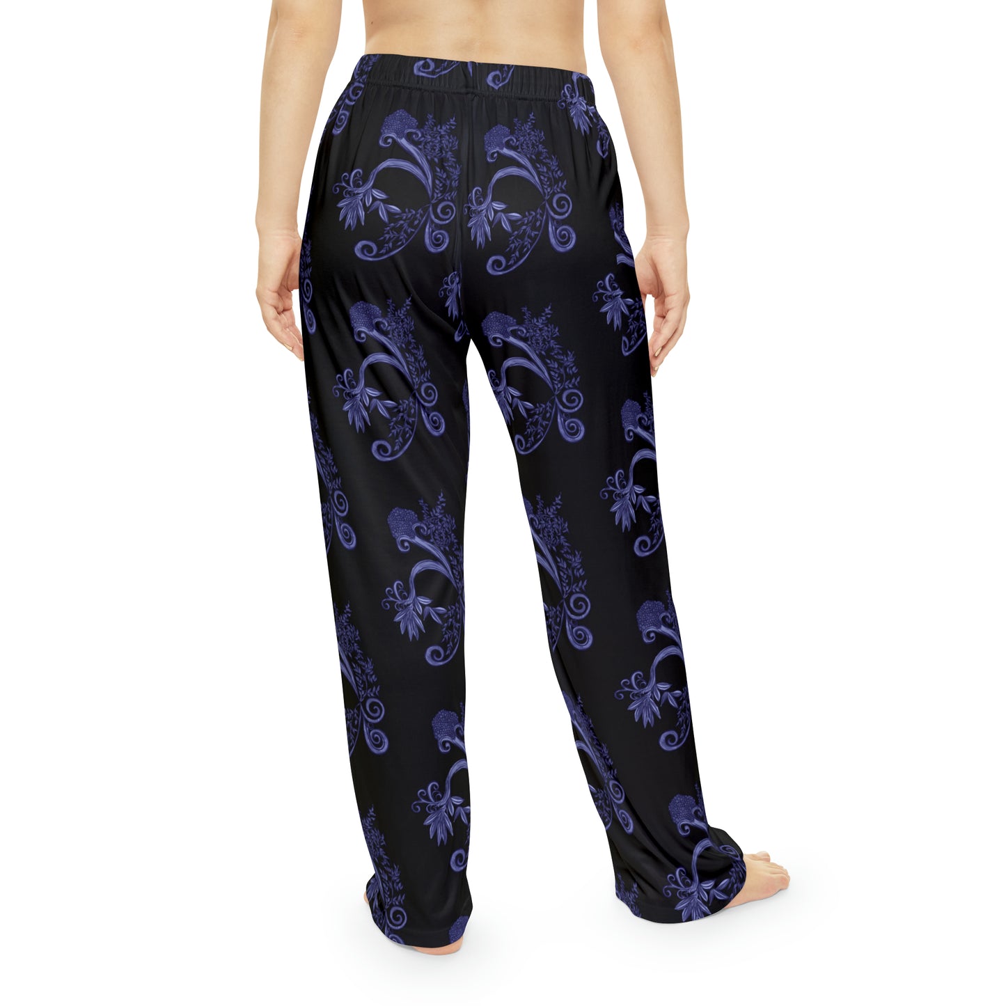 Midnight Botanical Blues Women's Pajama Pants