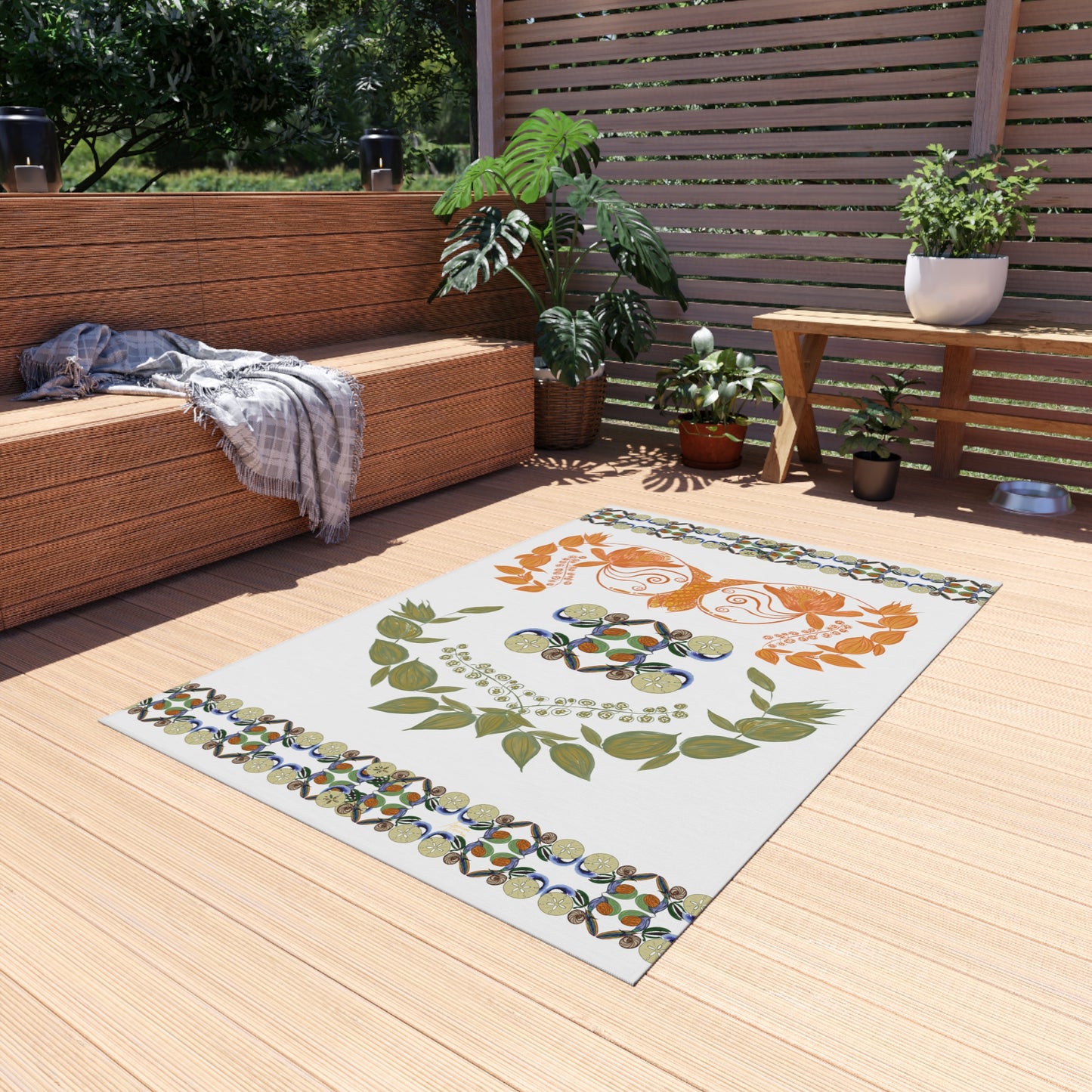 Sandy Snowless Sunsets Outdoor Rug