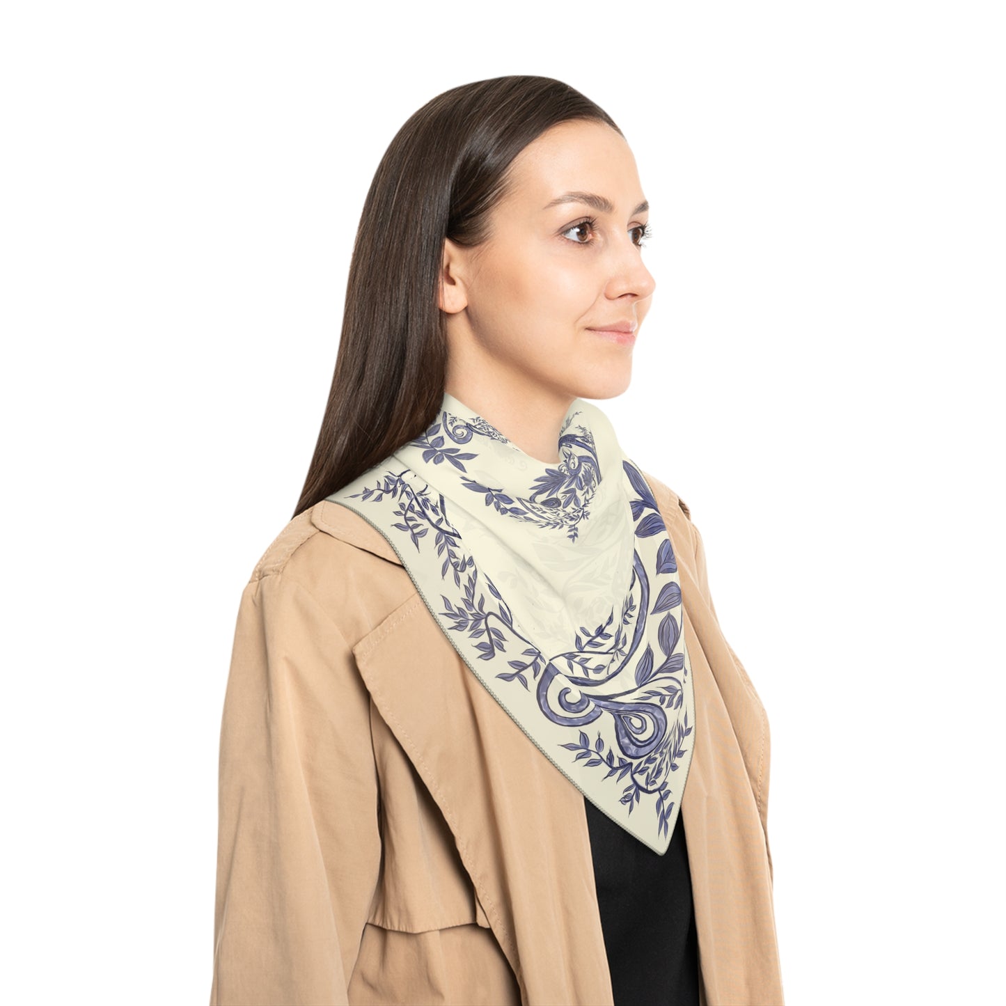 Botanical Blues Classic Square Chiffon Scarf