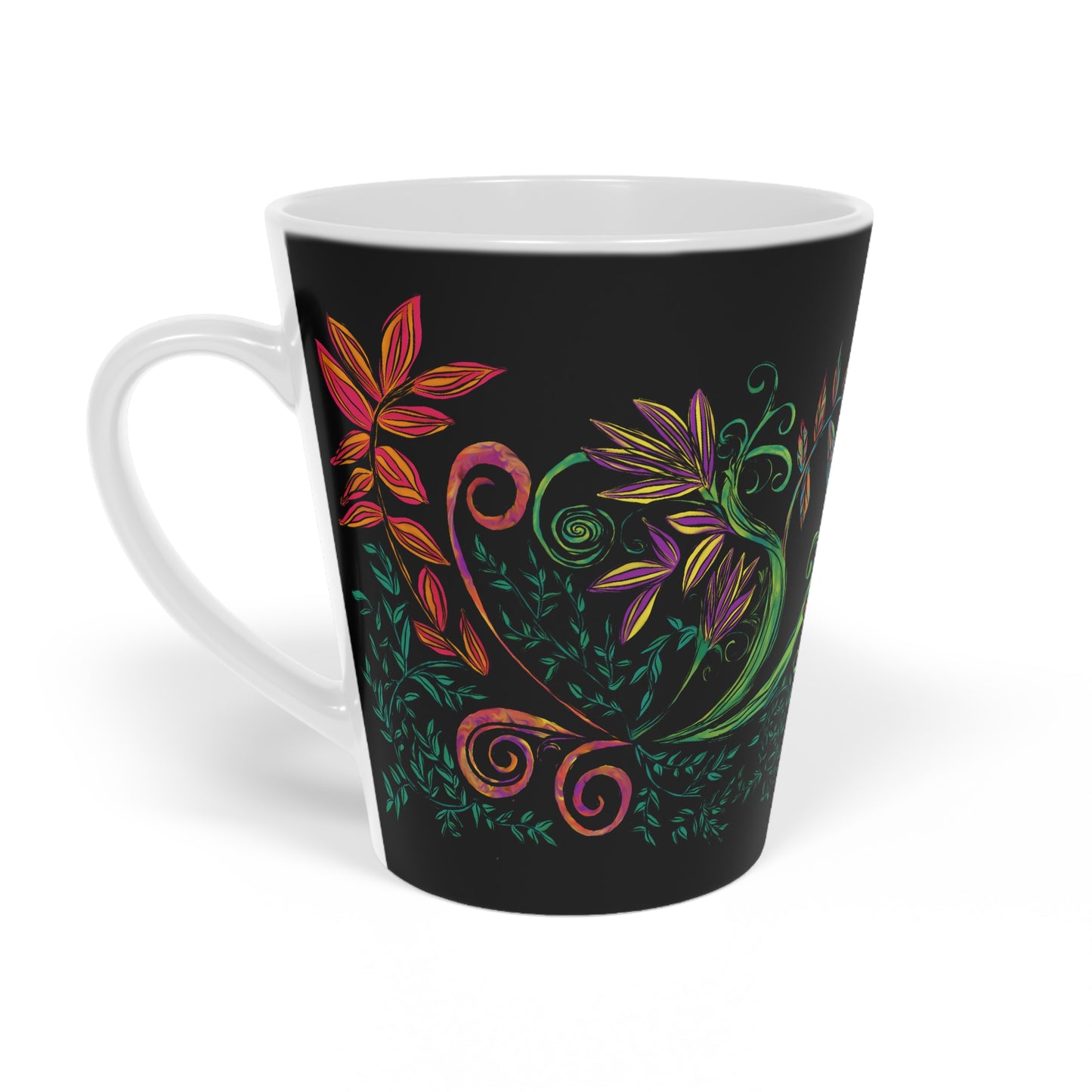 Flourished Fury Latte Mug, 12oz