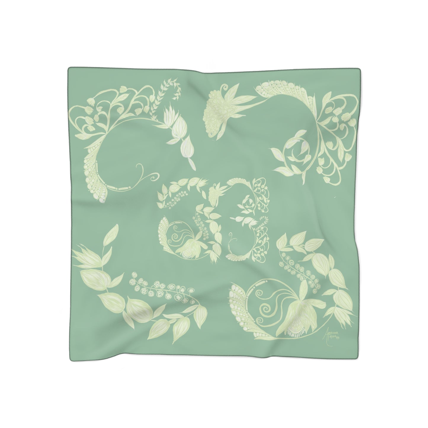 Wedgewood Wondrous Weeds Classic Voile Square Scarf