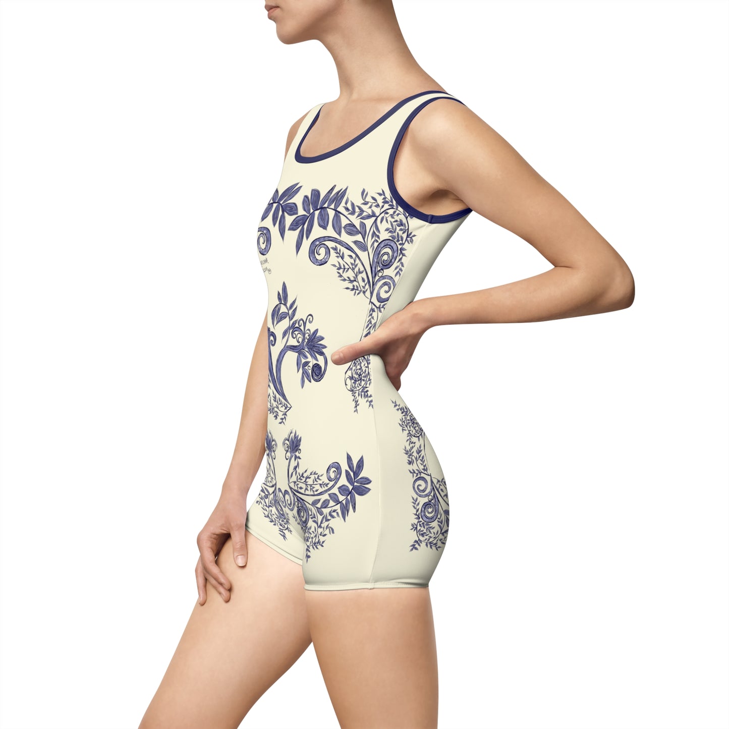 Botanical Blues Women's Vintage Swimsuit