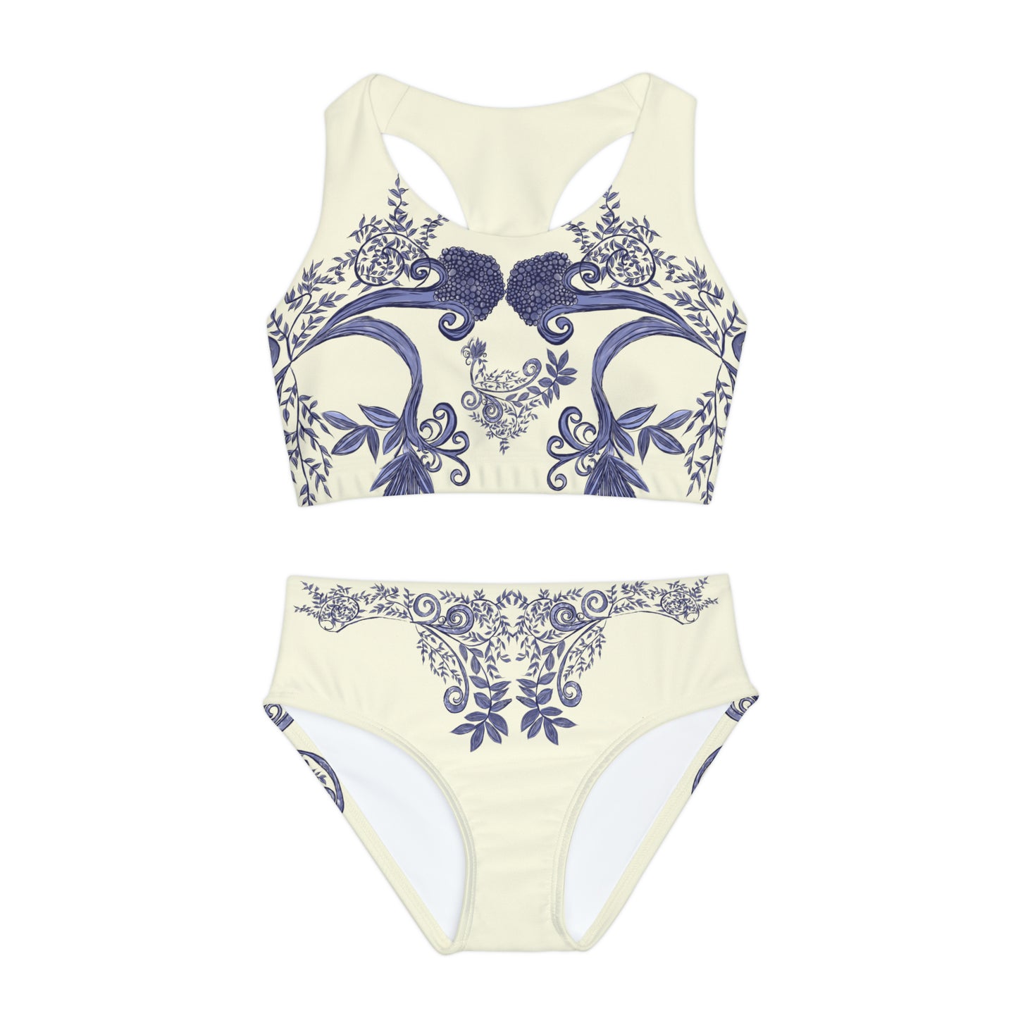 Botanical Blues Girls Two Piece Swimsuit