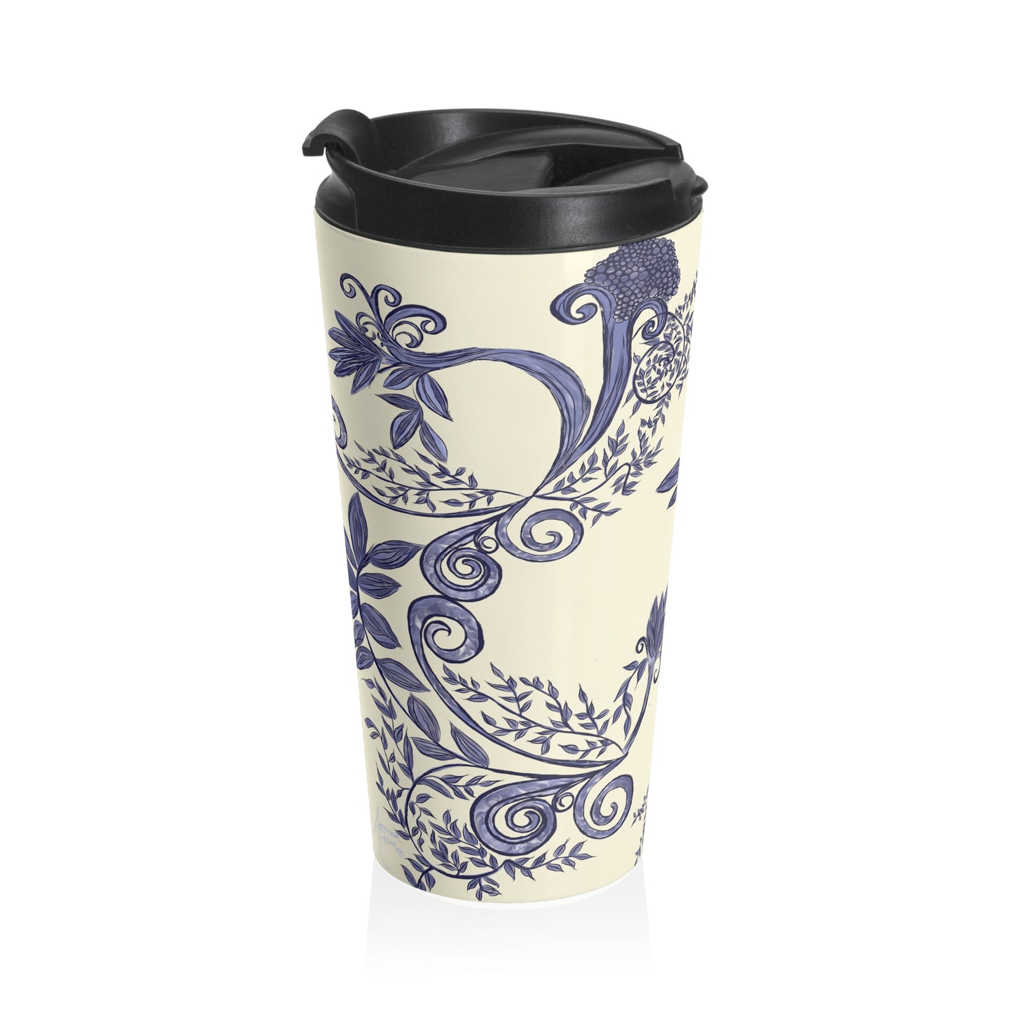 Botanical Blues Stainless Steel Travel Mug