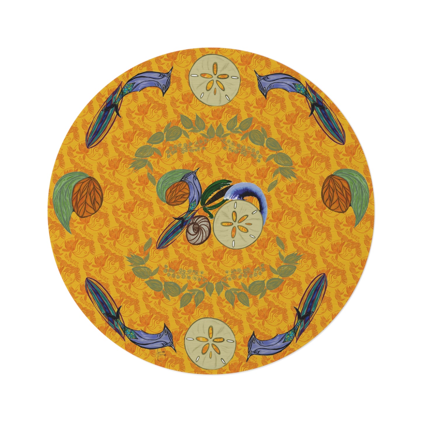 Snowless Sunsets Round Rug