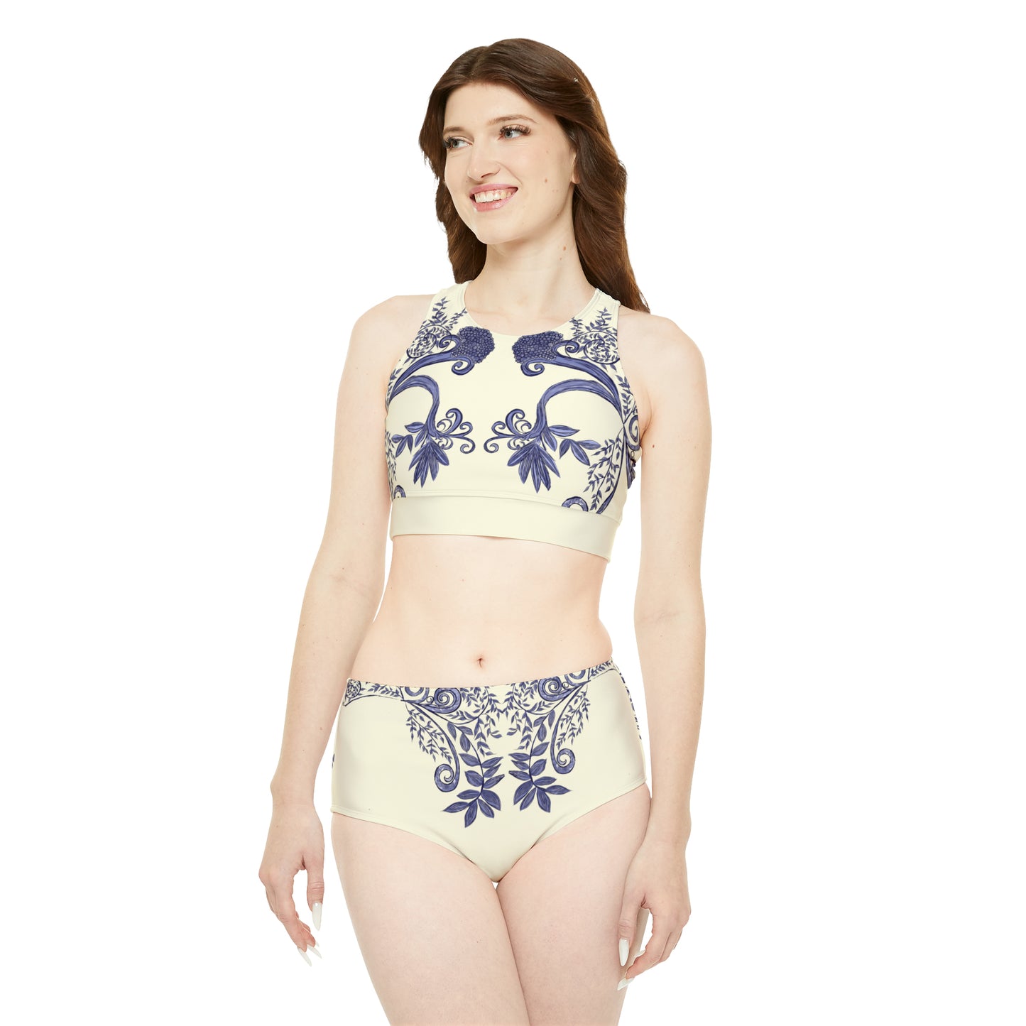 Botanical Blues Women's Sporty Bikini Set