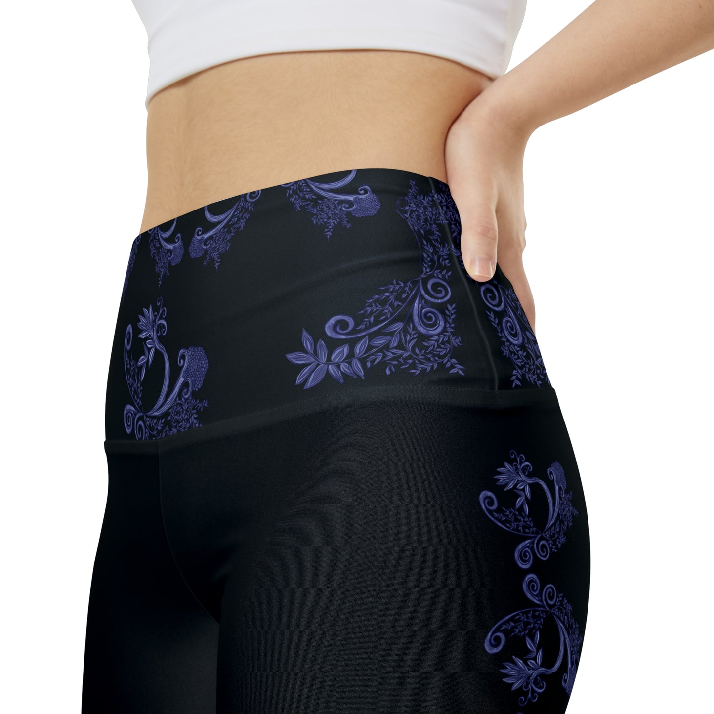 Midnight Botantical Blues Women's Workout Shorts