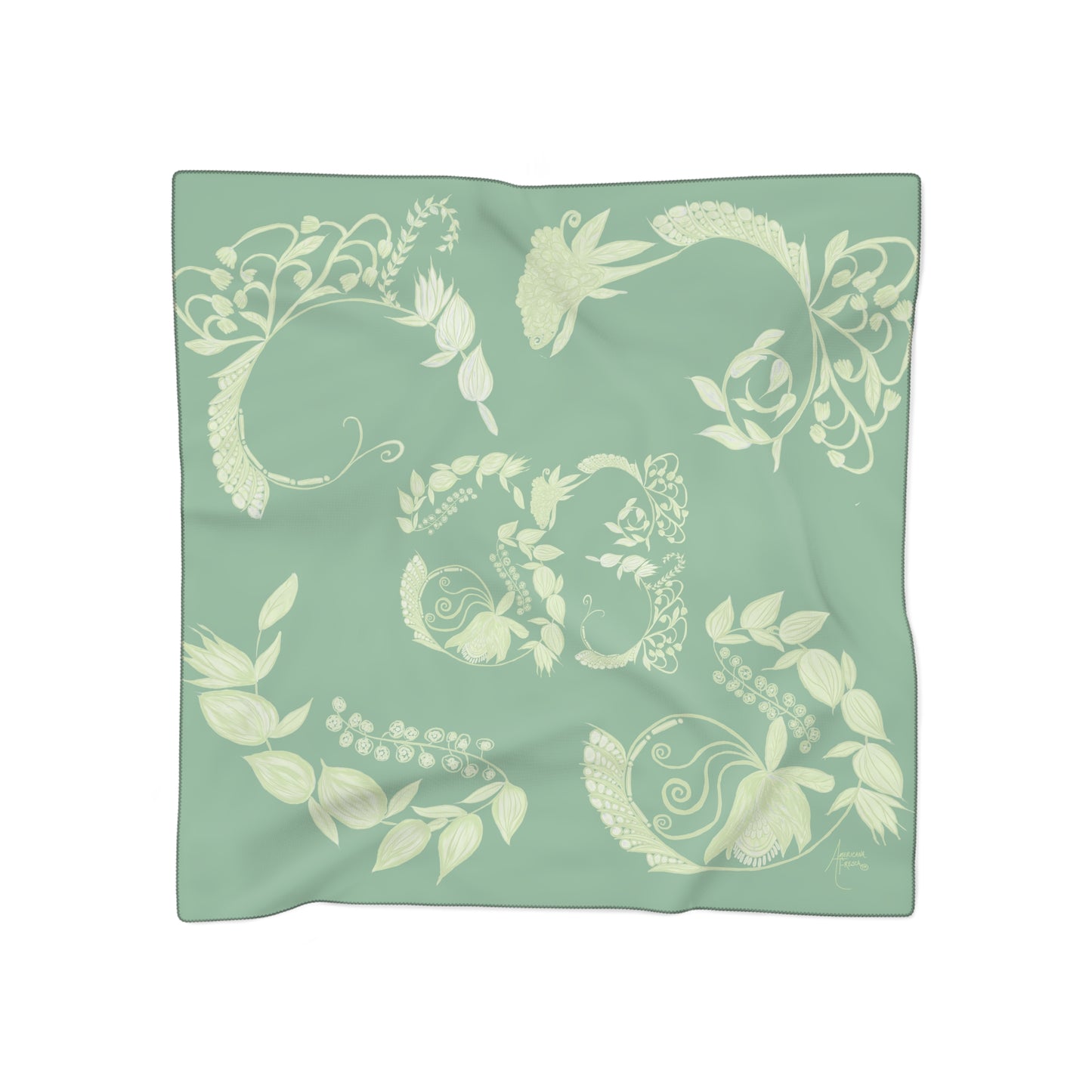 Wedgewood Wondrous Weeds Classic Voile Square Scarf