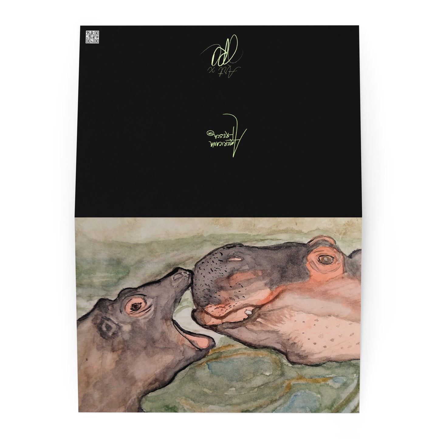 "Hippo Harmony" Greeting Card